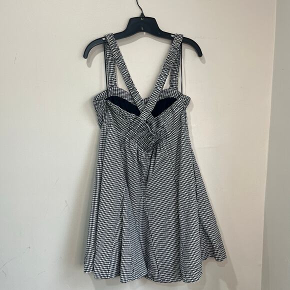 Anthropologie Maeve Sweetheart Gingham Mini Dress Smocked Back Sz Large - Picture 5 of 9